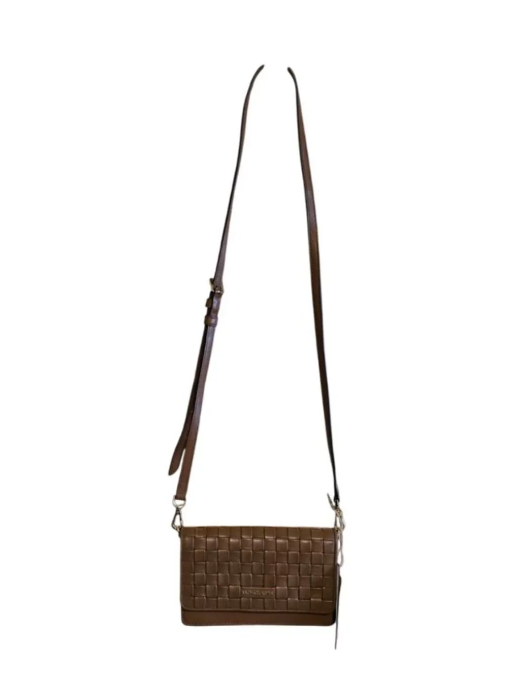 Michael Kors Woven Crossbody Leather Bag With Adjustable Strap